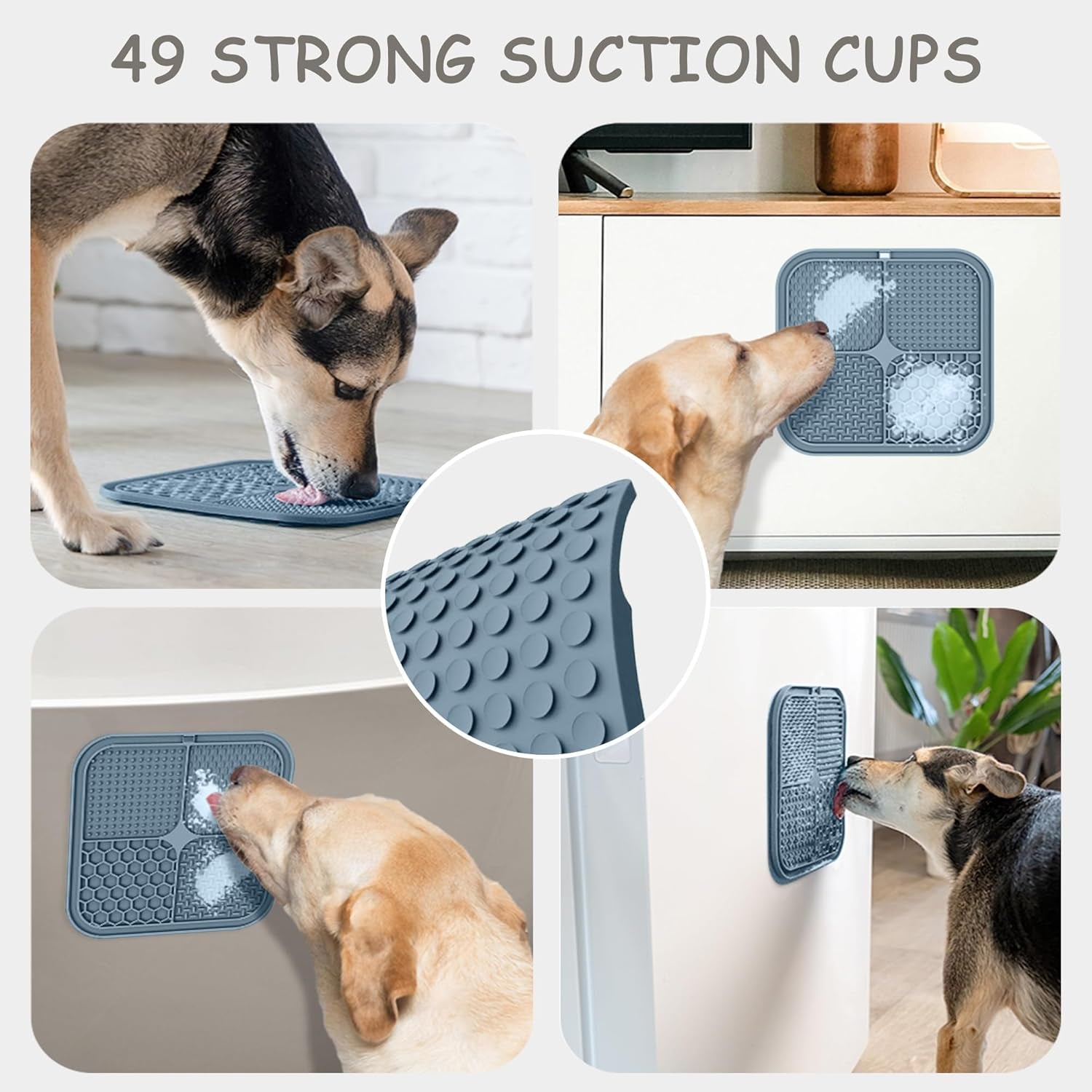 2 Pack Lick Mat for Dogs,Cats,Upgraded 8.5×8.5 Inches Licking Mats with Suction Cups,Slow Feeder Licking Pad for Anxiety Relief and Boredom Reducer,Suitable for Dog Training