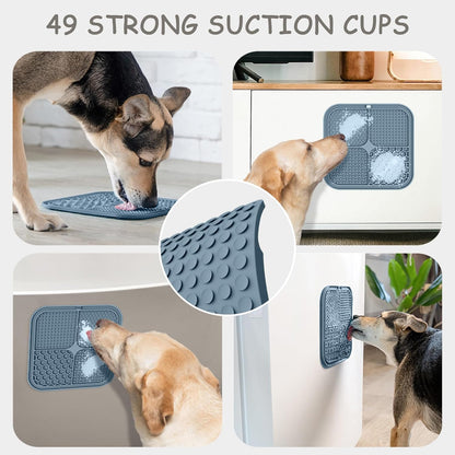 2 Pack Lick Mat for Dogs,Cats,Upgraded 8.5×8.5 Inches Licking Mats with Suction Cups,Slow Feeder Licking Pad for Anxiety Relief and Boredom Reducer,Suitable for Dog Training
