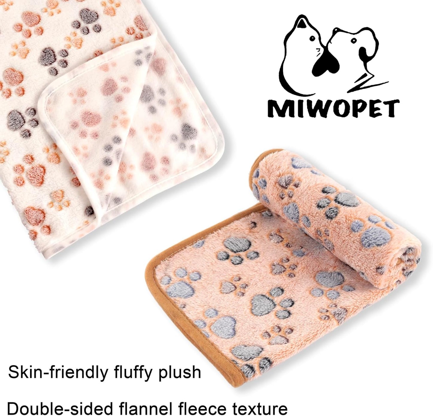 3 Pack Cat and Dog Blanket Soft & Warm Fleece Flannel Sleep Mat, Great Pet Throw for Puppy, Cats, Small, Medium & Large Dogs(Large 40" X 30")