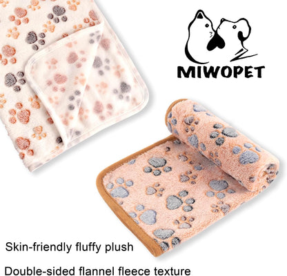 3 Pack Cat and Dog Blanket Soft & Warm Fleece Flannel Sleep Mat, Great Pet Throw for Puppy, Cats, Small, Medium & Large Dogs(Large 40" X 30")