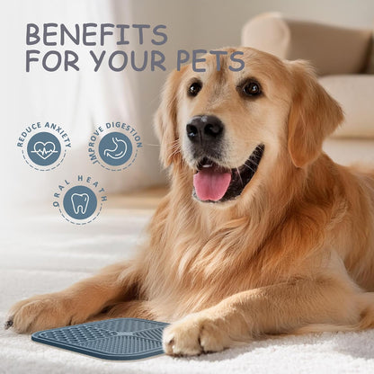 2 Pack Lick Mat for Dogs,Cats,Upgraded 8.5×8.5 Inches Licking Mats with Suction Cups,Slow Feeder Licking Pad for Anxiety Relief and Boredom Reducer,Suitable for Dog Training