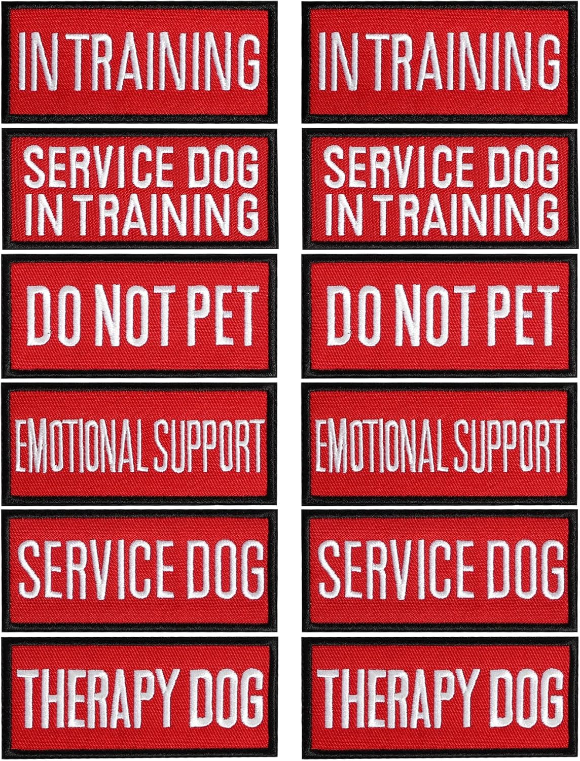 12 Pieces Removable Service Dog Vest Patches Do Not Pet in Training Emotional Support Dog Vest Patches(3.6 X 1.6Inch)