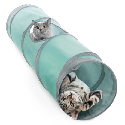 Crackle Chute Collapsible Tunnel Cat Toy with Crinkle Sound & Peek-A-Boo Window