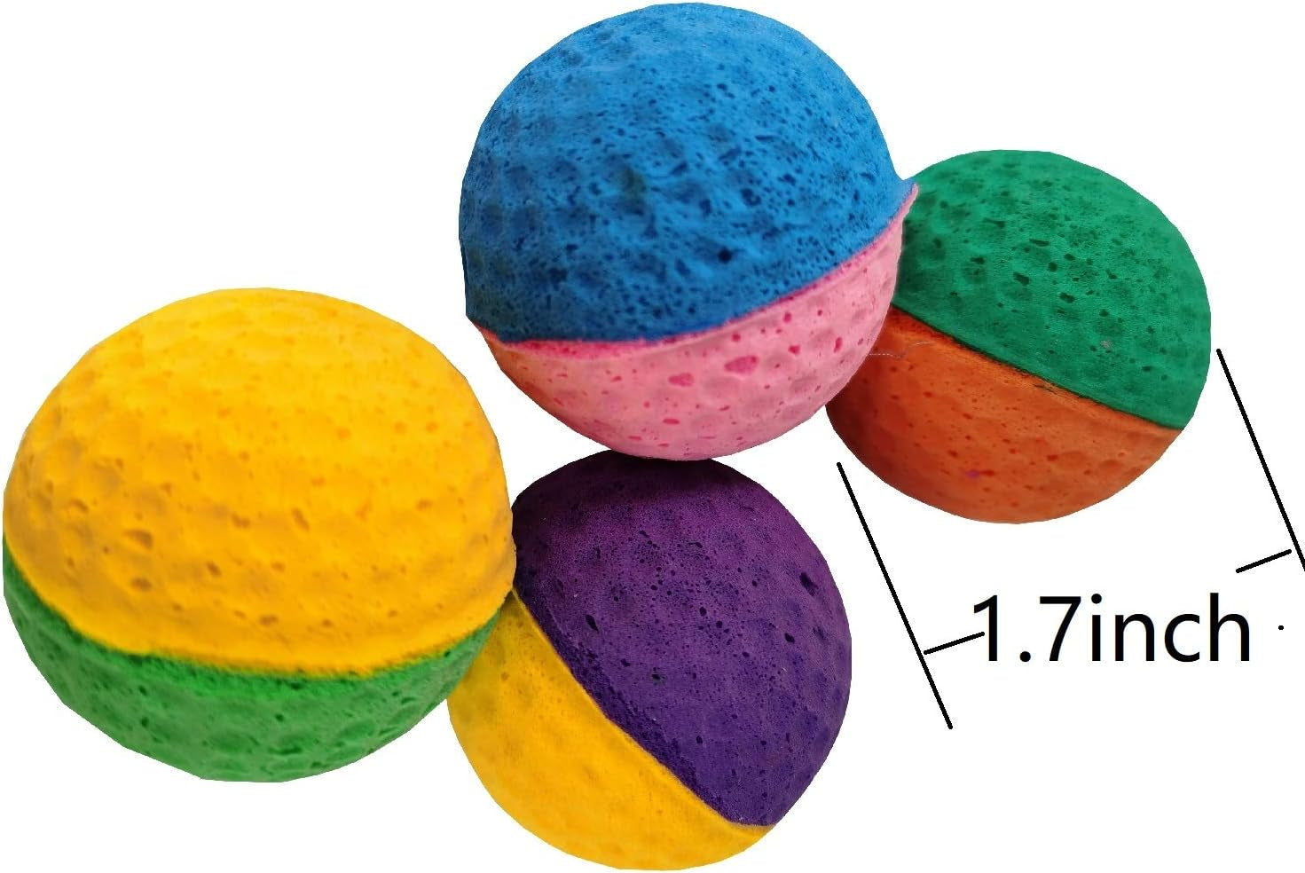12 Pack Pet Ball Foam Sponge Cat Toy Soft Bouncy Noise Free (12Pcs Pet Foam Sponge)