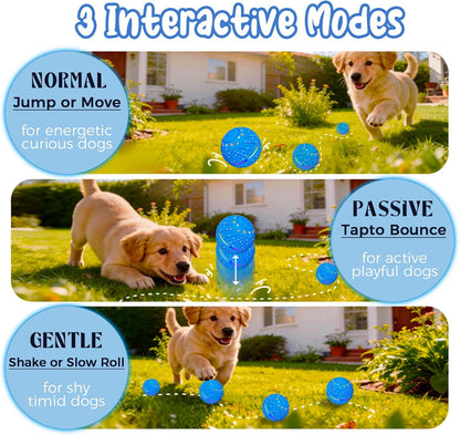 Interactive Dog Toys Ball, Light up Smart Automatic Dog Ball with 3 Modes, Motion Activated Rolling & Bouncing, Durable ETPU Dog Toy for Small Dogs, Keeps Dogs Busy & Reduces Boredom