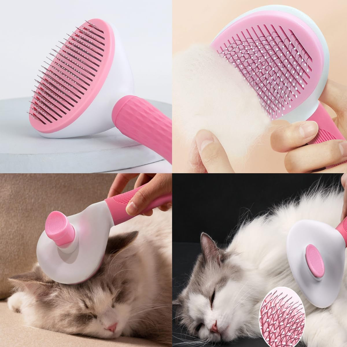 8PCS Dog Bath Supplies Set，Dog Washing Gloves，Shampoo Brush, Shedding Slicker Brush，Complete Pet Grooming Kit for Dog&Cat and Small Animal Grooming(8Pcs-Bath-Pink)