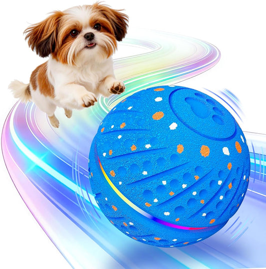 Interactive Dog Toys Ball, Light up Smart Automatic Dog Ball with 3 Modes, Motion Activated Rolling & Bouncing, Durable ETPU Dog Toy for Small Dogs, Keeps Dogs Busy & Reduces Boredom