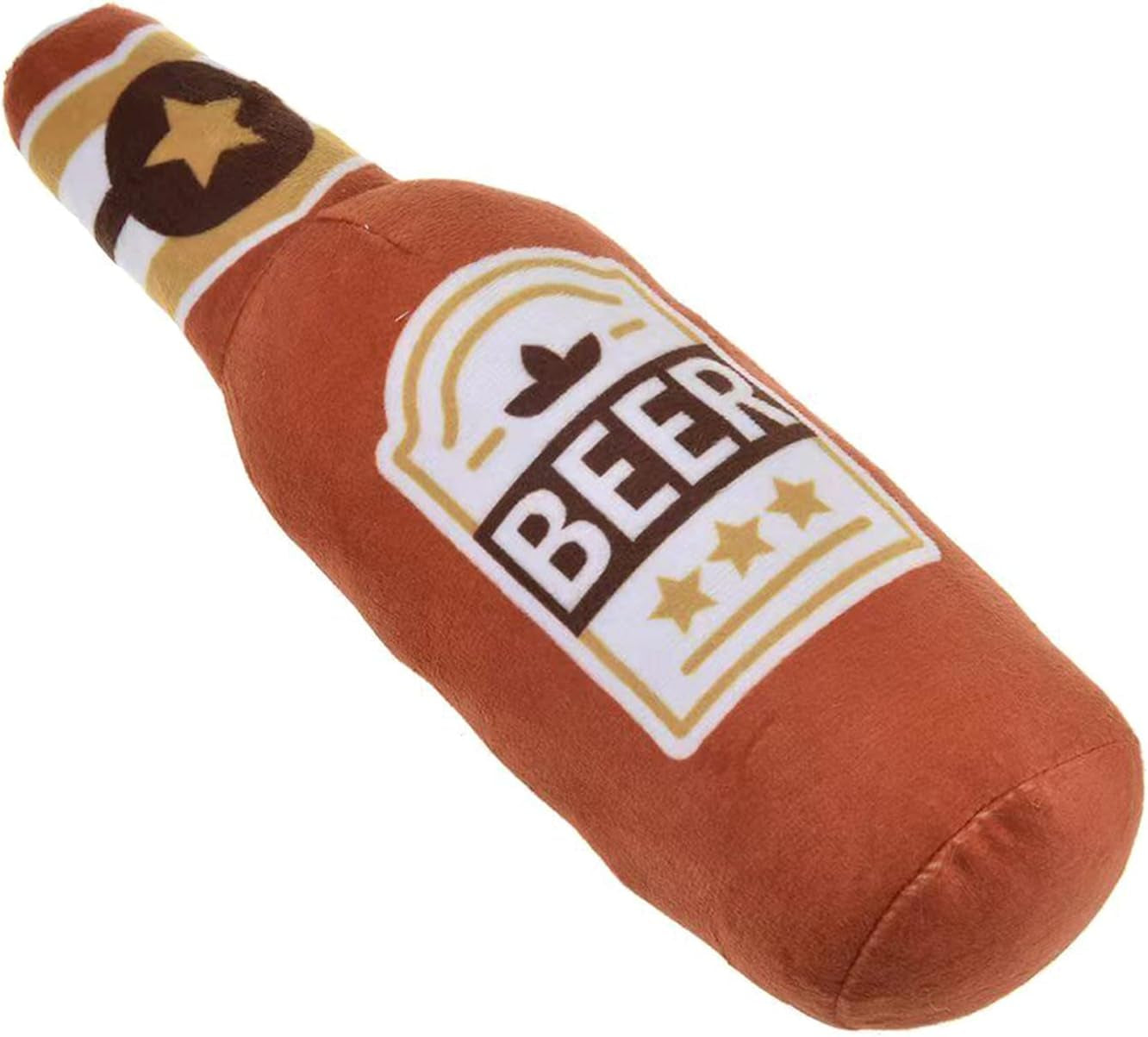 Squeak Toys Squeak Dog Toy Soft Plush- Chew Beer-Bottle Shape Squeeze with Squeaker for Medium & Small Dog
