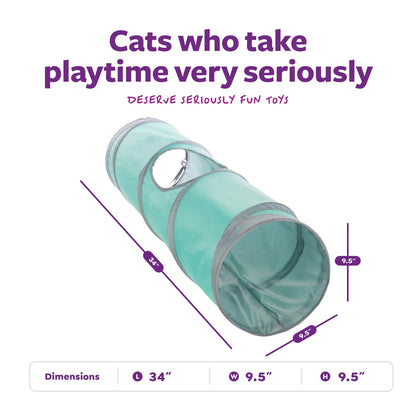 Crackle Chute Collapsible Tunnel Cat Toy with Crinkle Sound & Peek-A-Boo Window