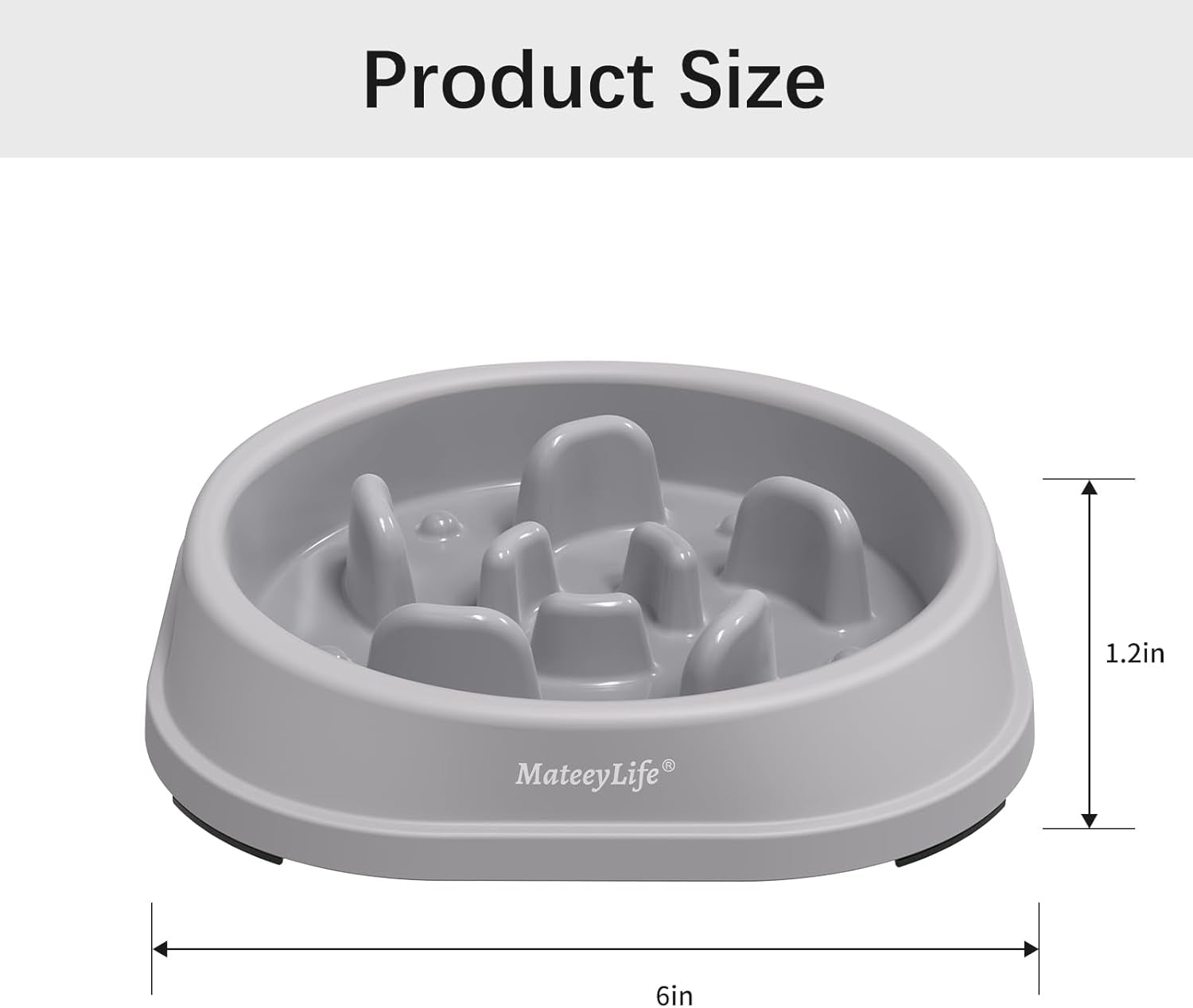 Small Slow Feeder Cat Bowls 2PCS, Anti-Choking Puzzle Cat Food Bowls, Anti-Slip Interactive Dog Feeding Slow down Eating, Bloat Stop Maze Dishes Dog Feeder for Small Breeds 1 Cup Gray&Black