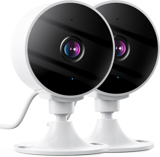2K Wireless Cameras for Home Security Camera, Pet Camera Indoor with Phone App, Night Vision, Motion Alert, 24/7 Sd&Cloud Record, Two-Way Audio, Security Camera Indoor Works with Alexa&Google