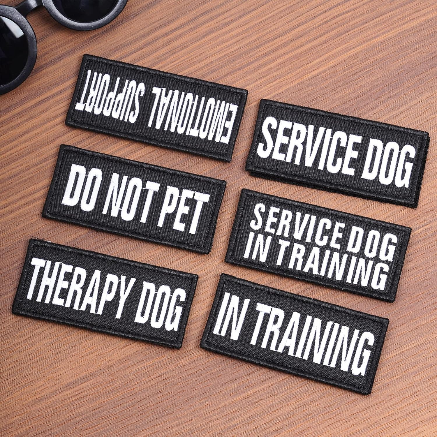12 Pieces Removable Tactical Dog Harness Service Dog Vest Patches Do Not Pet in Training and Emotional Support Dog Vest Patches(3.6 X 1.6Inch)