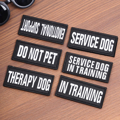 12 Pieces Removable Tactical Dog Harness Service Dog Vest Patches Do Not Pet in Training and Emotional Support Dog Vest Patches(3.6 X 1.6Inch)