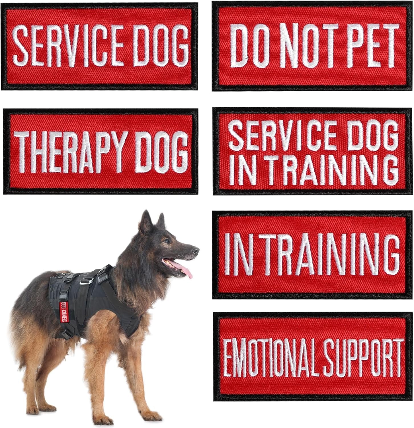 12 Pieces Removable Service Dog Vest Patches Do Not Pet in Training Emotional Support Dog Vest Patches(3.6 X 1.6Inch)