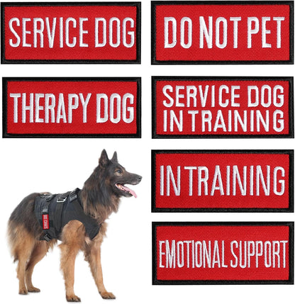 12 Pieces Removable Service Dog Vest Patches Do Not Pet in Training Emotional Support Dog Vest Patches(3.6 X 1.6Inch)