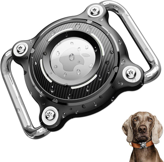 for Airtag Holder for Dog Collar - IP68 Waterproof Airtag Dog Collar Holder with Removable Metal Clip, Sturdy TPU for Apple Airtag,Fits 0.7-1.3" Width Medium Large Collars