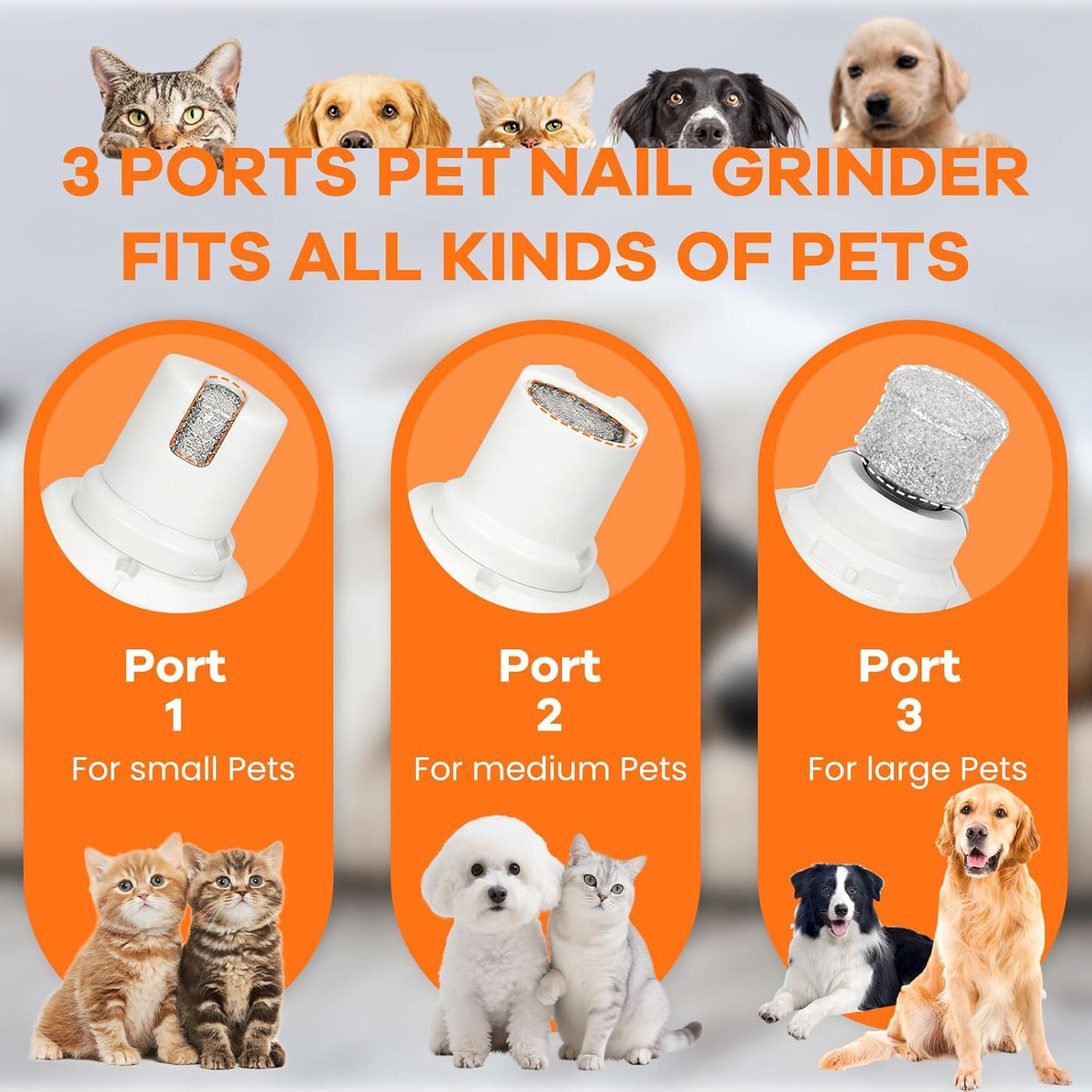 Pet Nail Grinder,2 Speed Electric Rechargeable Dog Nail Trimmer,Quiet and Low-Vibration Pet Nail Grinders,Painless Dog&Cat Grooming Supplies for Large Medium Small Pets (White-528)