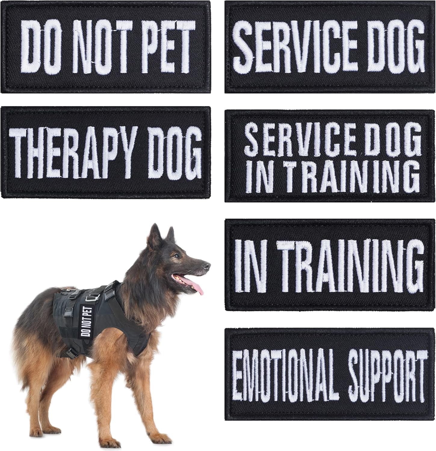 12 Pieces Removable Tactical Dog Harness Service Dog Vest Patches Do Not Pet in Training and Emotional Support Dog Vest Patches(3.6 X 1.6Inch)