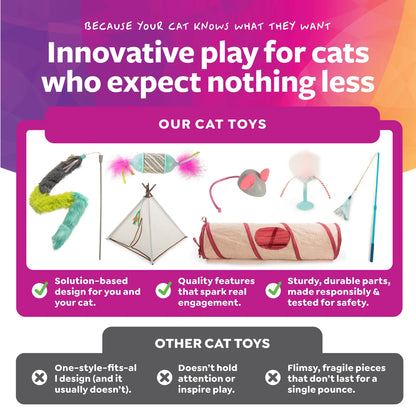 Crackle Chute Collapsible Tunnel Cat Toy with Crinkle Sound & Peek-A-Boo Window