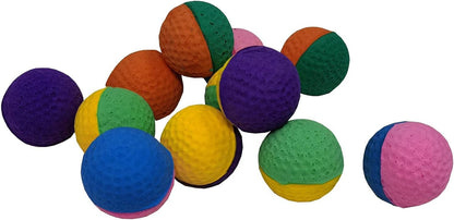 12 Pack Pet Ball Foam Sponge Cat Toy Soft Bouncy Noise Free (12Pcs Pet Foam Sponge)