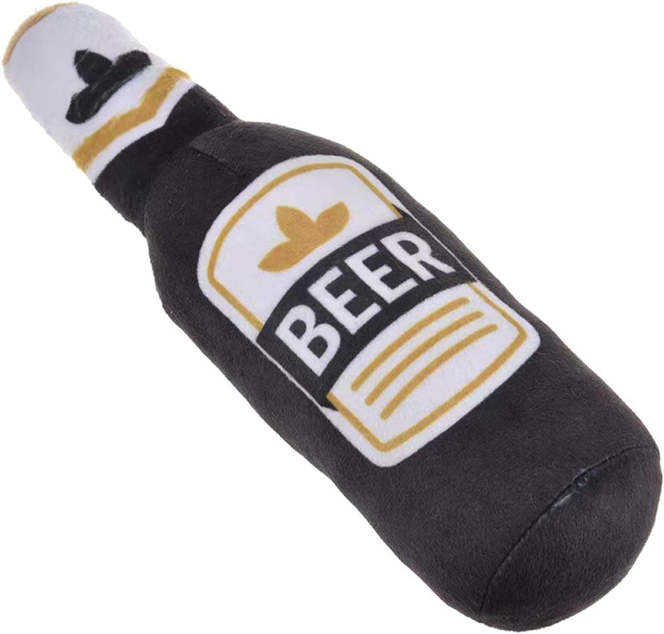 Squeak Toys Squeak Dog Toy Soft Plush- Chew Beer-Bottle Shape Squeeze with Squeaker for Medium & Small Dog