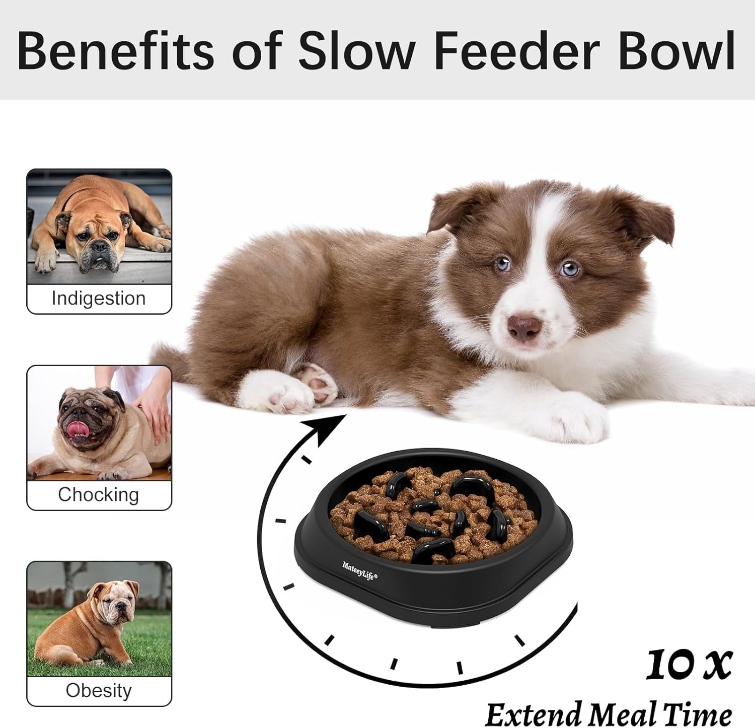 Small Slow Feeder Cat Bowls 2PCS, Anti-Choking Puzzle Cat Food Bowls, Anti-Slip Interactive Dog Feeding Slow down Eating, Bloat Stop Maze Dishes Dog Feeder for Small Breeds 1 Cup Gray&Black